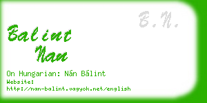 balint nan business card